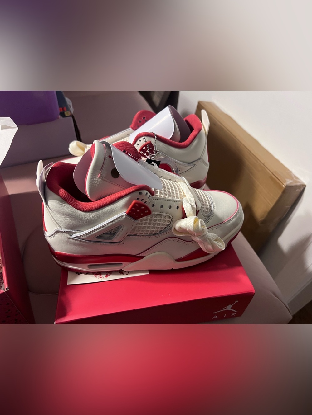Women’s Jordan 4 Sierra Red Retro Style Sneakers